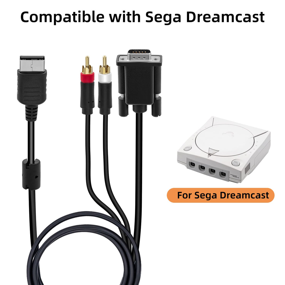 Cavo AV Scart 1,8 Metri Per Sega Dreamcast – Ricambio Aftermarket Nuovo