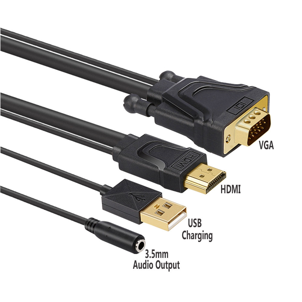 VGA TO HDMI CABLE 1.8 + SOUND ADAPTER