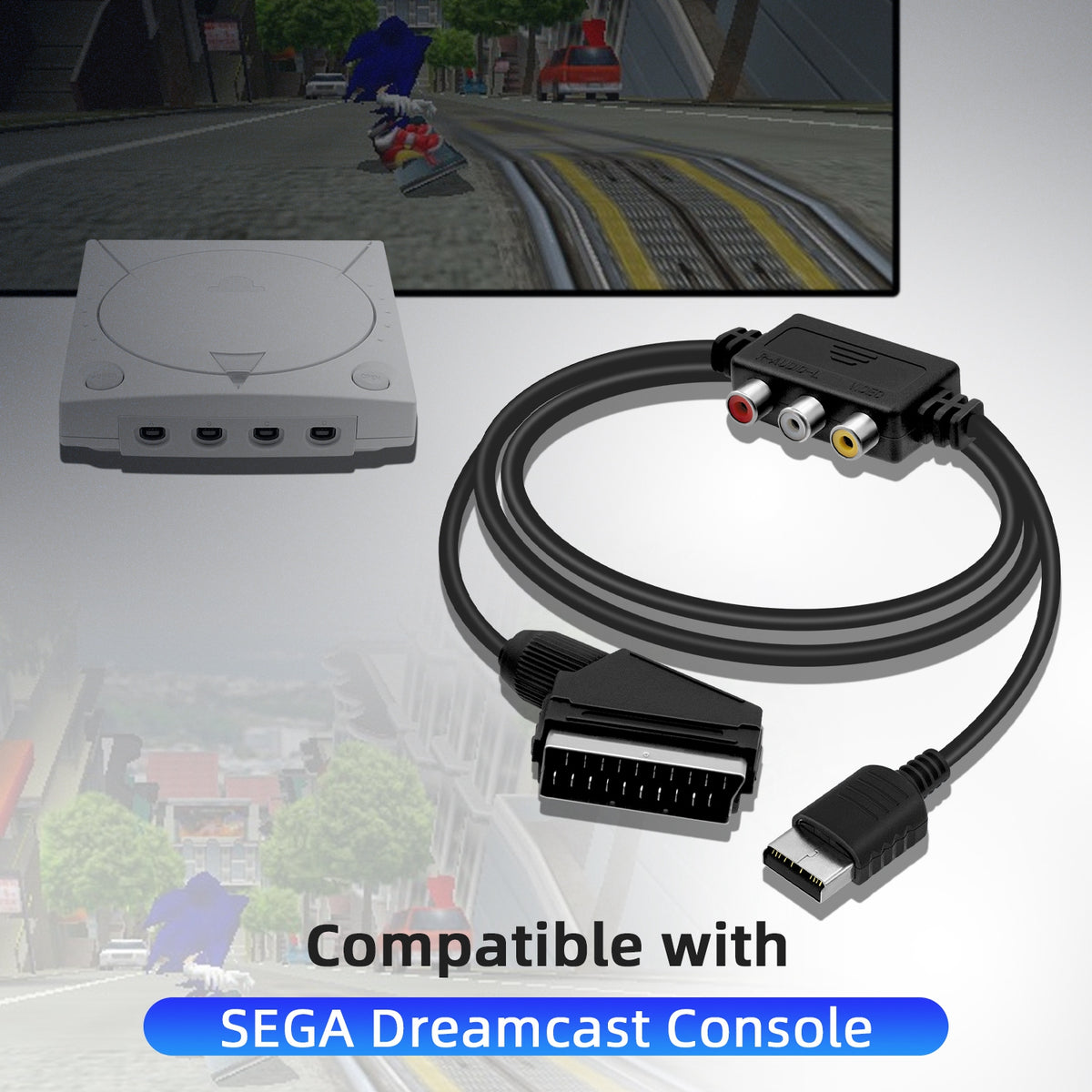 Eagle & Altai 2 Way SCART Switch Box / Splitter Cable – Connect 2 Devices To 1 TV (45cm)