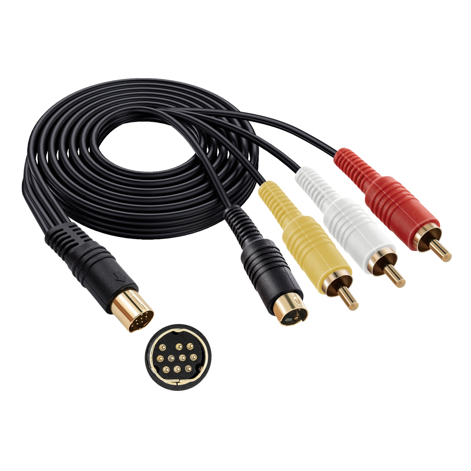 5-Pack Sega Saturn AV Cables - Composite RCA A/V Cord For Classic Gaming