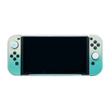 Latest Project Design Dockable Protective Case Shell with for Joy-con Faceplate and Thumb Cap for Nintendo Switch Pink/Blue