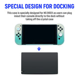 Latest Project Design Dockable Protective Case Shell with for Joy-con Faceplate and Thumb Cap for Nintendo Switch Pink/Blue