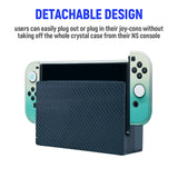 Latest Project Design Dockable Protective Case Shell with for Joy-con Faceplate and Thumb Cap for Nintendo Switch Pink/Blue