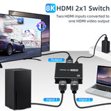 2-to-1 8K HDMI Switch 8K@60Hz 4K@120Hz (NK-W80)
