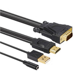 1.8m HDMI to VGA Cable Video Signal Converter Adapter