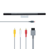 Convenient 2 in 1 AV Cable & Wired Sensor Bar for Nintendo Wii/Wii U