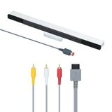Convenient 2 in 1 AV Cable & Wired Sensor Bar for Nintendo Wii/Wii U