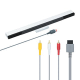 Convenient 2 in 1 AV Cable & Wired Sensor Bar for Nintendo Wii/Wii U