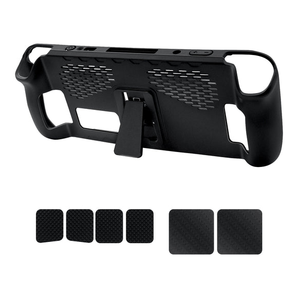 Protective TPU Case with Kickstand and Touchpad/Button Stickers - Black (JYS-SD009)