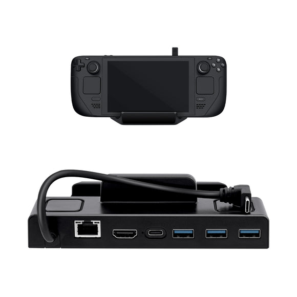 6 In 1 Dock Station with RJ45 LAN Port for Steam Deck/Nintendo Switch/Switch OLED -Black (SD02)