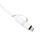1M Lightning & Micro USB 2-in-1 Charge & Data Sync Cable White