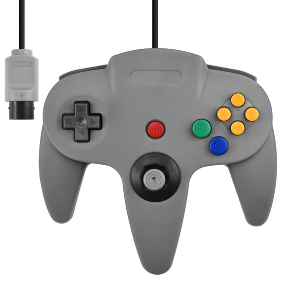Nintendo N64  Full Size Wired Controller Game Pad Grey Gray