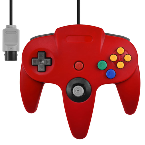 Nintendo N64 Full Size Wired Controller Game Pad Red