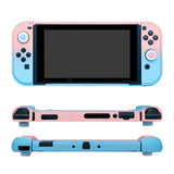 Latest Project Design Dockable Protective Case Shell with for Joy-con Faceplate and Thumb Cap for Nintendo Switch Pink/Blue