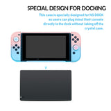 Latest Project Design Dockable Protective Case Shell with for Joy-con Faceplate and Thumb Cap for Nintendo Switch Pink/Blue