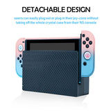 Latest Project Design Dockable Protective Case Shell with for Joy-con Faceplate and Thumb Cap for Nintendo Switch Pink/Blue