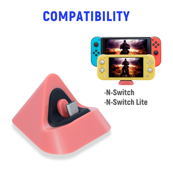Factory Price DOBE Charging Dock for Nintendo Switch Dock for Nintendo Switch Lite Charging Stand Type-C Port Mobile Phone Coral