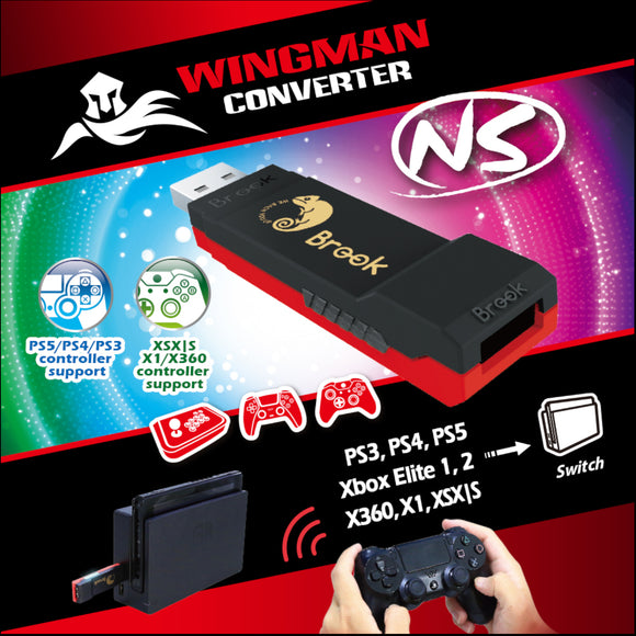 Brook Wingman NS Controller Adapter Converter for PS3/PS4 for Xbox 360 for Xbox One for Xbox One Elite 1/2 Controller to Nintendo Switch