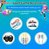 10 In 1 Sport Game Accessories for Nintendo Switch/Switch OLED Joy-Con (HBS-447)