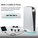 RGB Vertical Holder Stand with USB Hub for PS5 Console