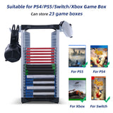 DOBE Game Disc Storage Stand for PS4/PS5/Nintendo Switch/Xbox Game Card-Black and White(TY-2847)