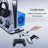 Multifunctional Cooling Stand with Disc Storage for PS5 UHD/Digitial Edition-White(YH-62)