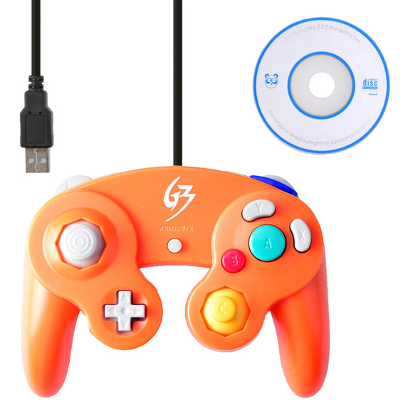 Classic Nintendo GC Gamecube Style USB Wired Controller Orange