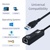 USB 3.0 Ethernet Adapter 10/100/1000Mbps for Windows/MacOS/Linux/Chrome OS