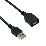 Black 2ft USB2.0 Extension Cable (Male/Female)
