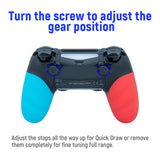 Good Feeling FPS Trigger Stop & Grip Cover for PS4 Controller Honcam Handle Grip Shell for  Dualshock 4 for Gamer - Red & Blue