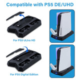 For PS5 DE/UHD Cooling Stand With 14 Game CD Storage Bracket for PS5 Dual Controller Charger Charging Station