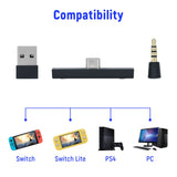 MayFlash PodsKit Audio Adapter for Nintendo Switch for Bluetooth USB Transmitter for PS4 for PC Two pairs for Bluetooth Earphone