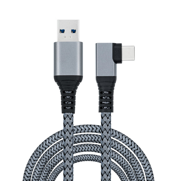 6m Right Angle Braided Type-C to USB3.0 Fast Charging and Date Transfer Cable for Oculus Quest /Quest 2/Type-C Port Devices Compatible for Oculus Quest 2 or Oculus Quest 3 for Mobile Phone for Macbook for iPad