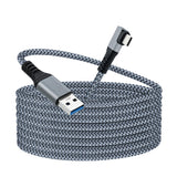 6m Right Angle Braided Type-C to USB3.0 Fast Charging and Date Transfer Cable for Oculus Quest /Quest 2/Type-C Port Devices Compatible for Oculus Quest 2 or Oculus Quest for Mobile Phone for Macbook for iPad