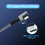 6m Right Angle Braided Type-C to USB3.0 Fast Charging and Date Transfer Cable for Oculus Quest /Quest 2/Type-C Port Devices Compatible for Oculus Quest 2 or Oculus Quest for Mobile Phone for Macbook for iPad