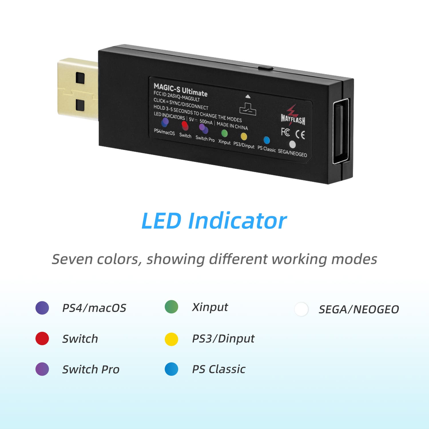 MayFlash Magic-S Ultimate Wireless Bluetooth USB Adapter for PS4/Switc