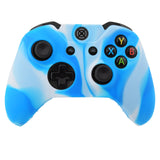 Camo Color Silicon Case Skin Cover Wireless Controller Blue White