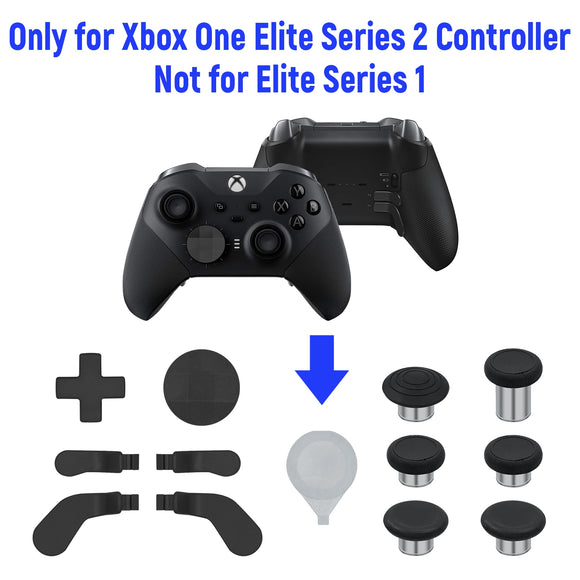 13 In 1 Metal Custom Replacement Button Set Tools for Xbox One Elite Series 2 Controller  - Black with Bumpers Thumbstick Mod